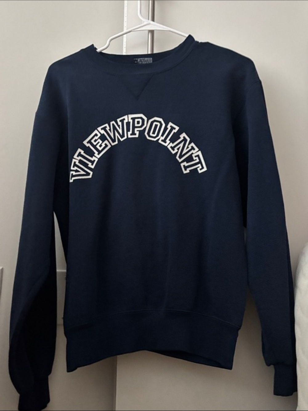 Navy Crew Sweatshirt with Arch Logo - Women